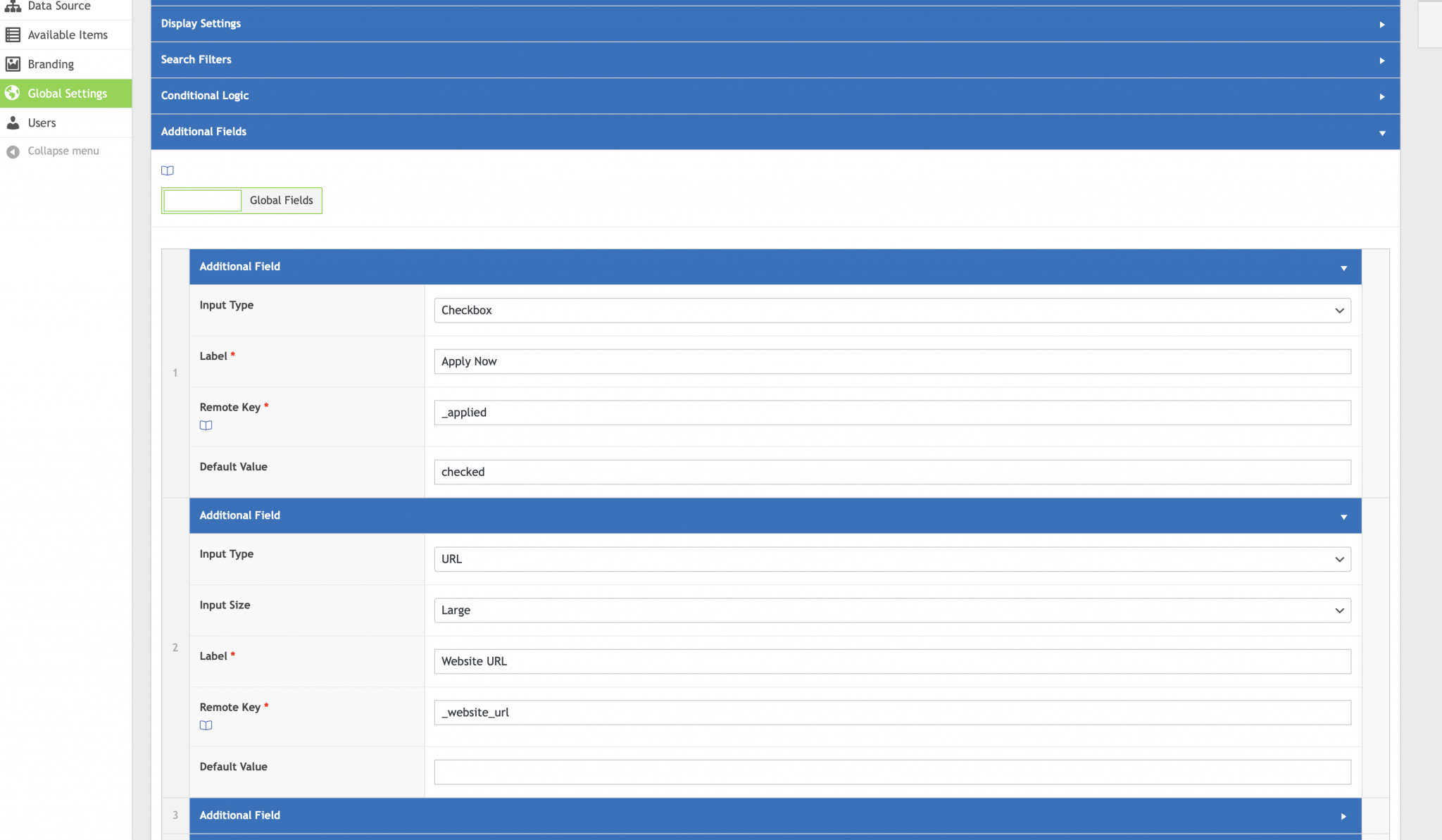 Additional Fields - WP Data Sync