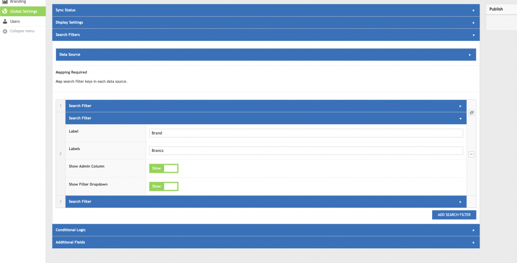 WP Data Sync Search Filters UI